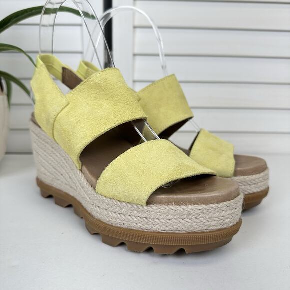 Sorel Joanie II Slingback Wedge Sandal Sunnyside Yellow Espadrille Shoe Size 7.5 - Picture 2 of 10